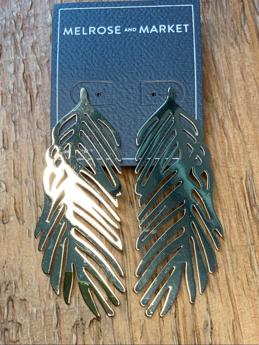 Melrose and Market Gold Leaf Filigree Drop Earrings